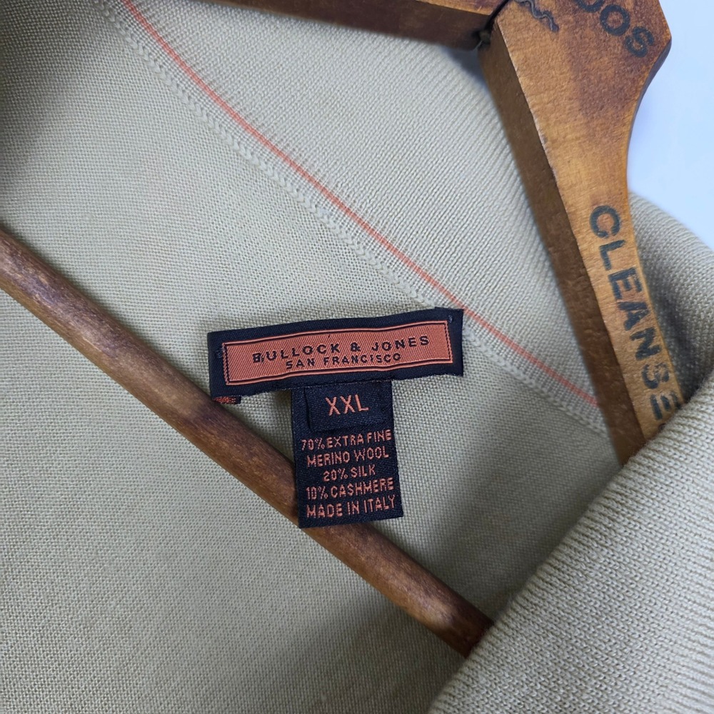 Bullock & Jones San Francisco Merino Wool Cashmere Silk Long Sleeve Polo XXL - Picture 3 of 6